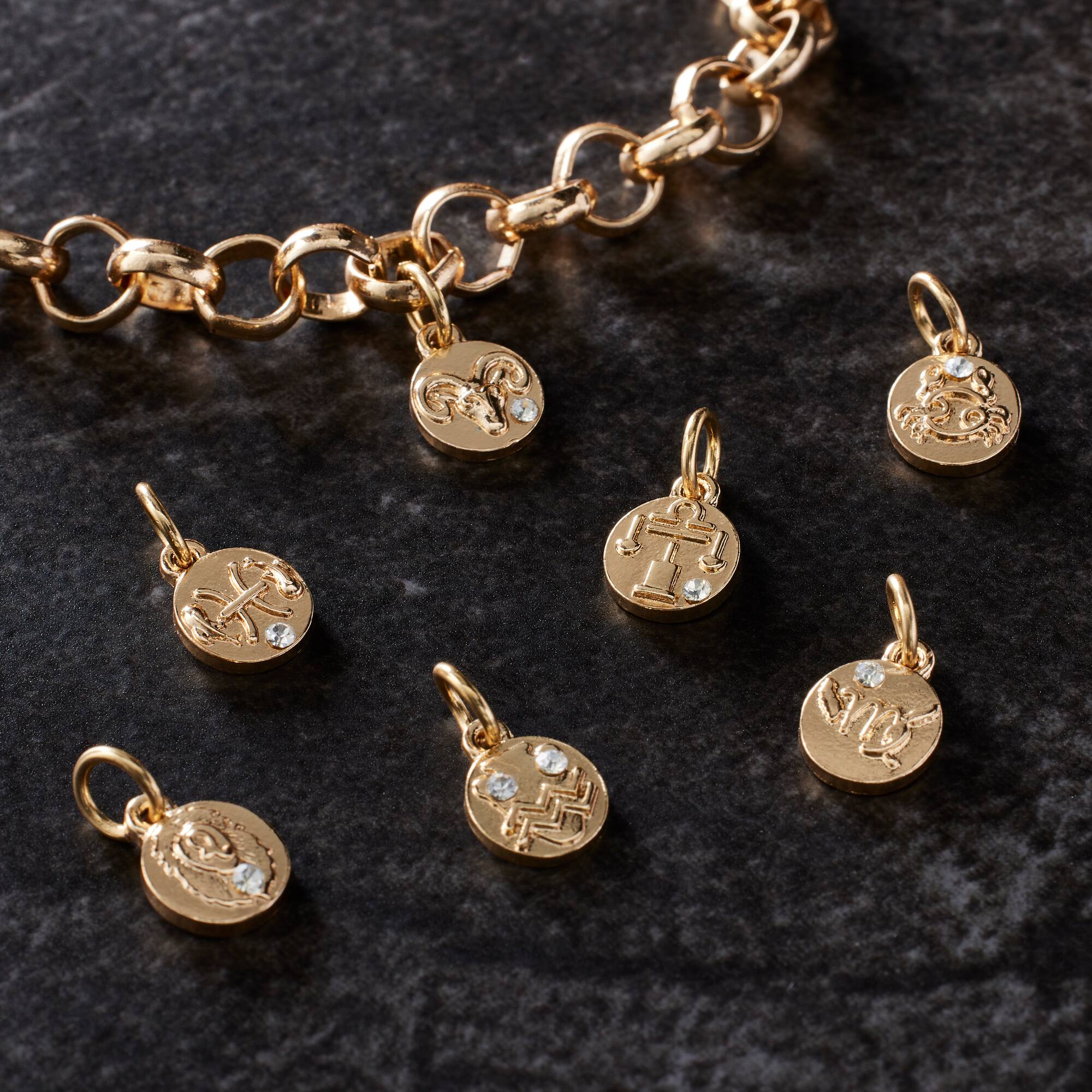 Gold Zodiac Coin Charms by Bead Landing™